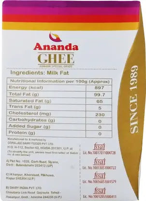 Ananda Buffalo Ghee Carton  (450 ml)
