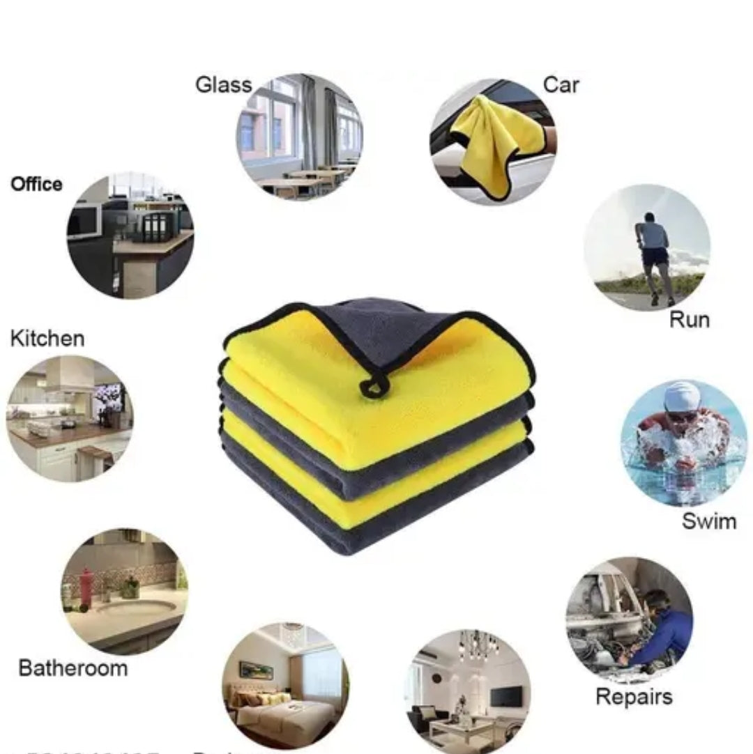 Microfiber Cleaning Cloth Car Vehicle
washing Cloth Daily Kitchen Cleaning Towel Lint-free GSM 600 Pack 4