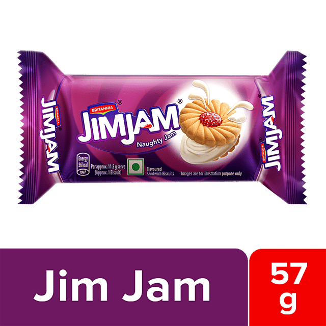 Britannia Jimjam Cream Biscuits, 57 G