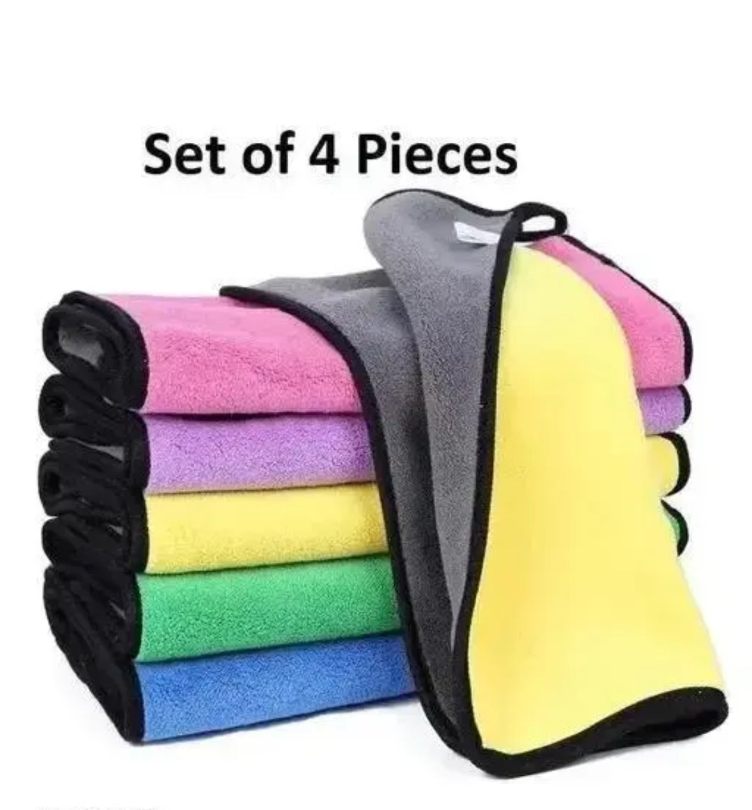 Microfiber Cleaning Cloth Car Vehicle
washing Cloth Daily Kitchen Cleaning Towel Lint-free GSM 600 Pack 4