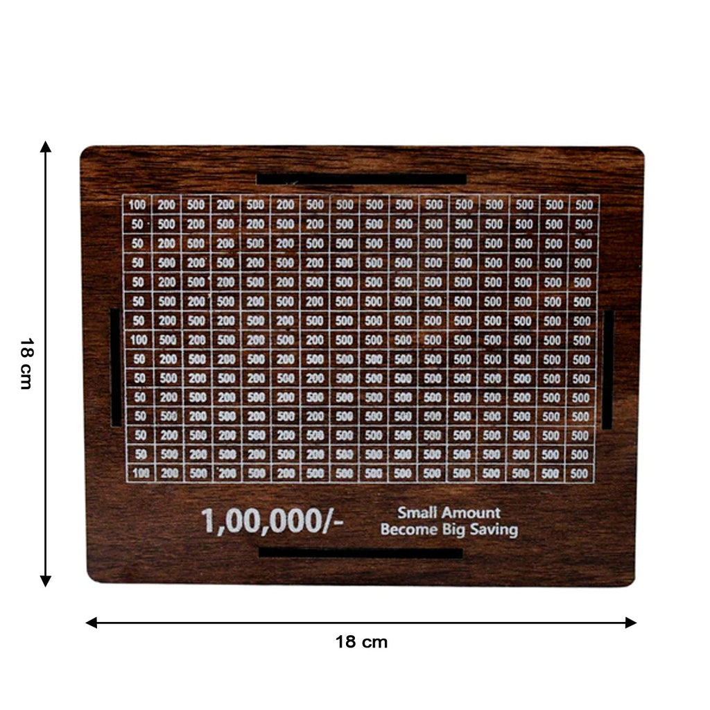 Big Wooden Savings Challenge Money Bank / Piggy Bank - (1 Pc)