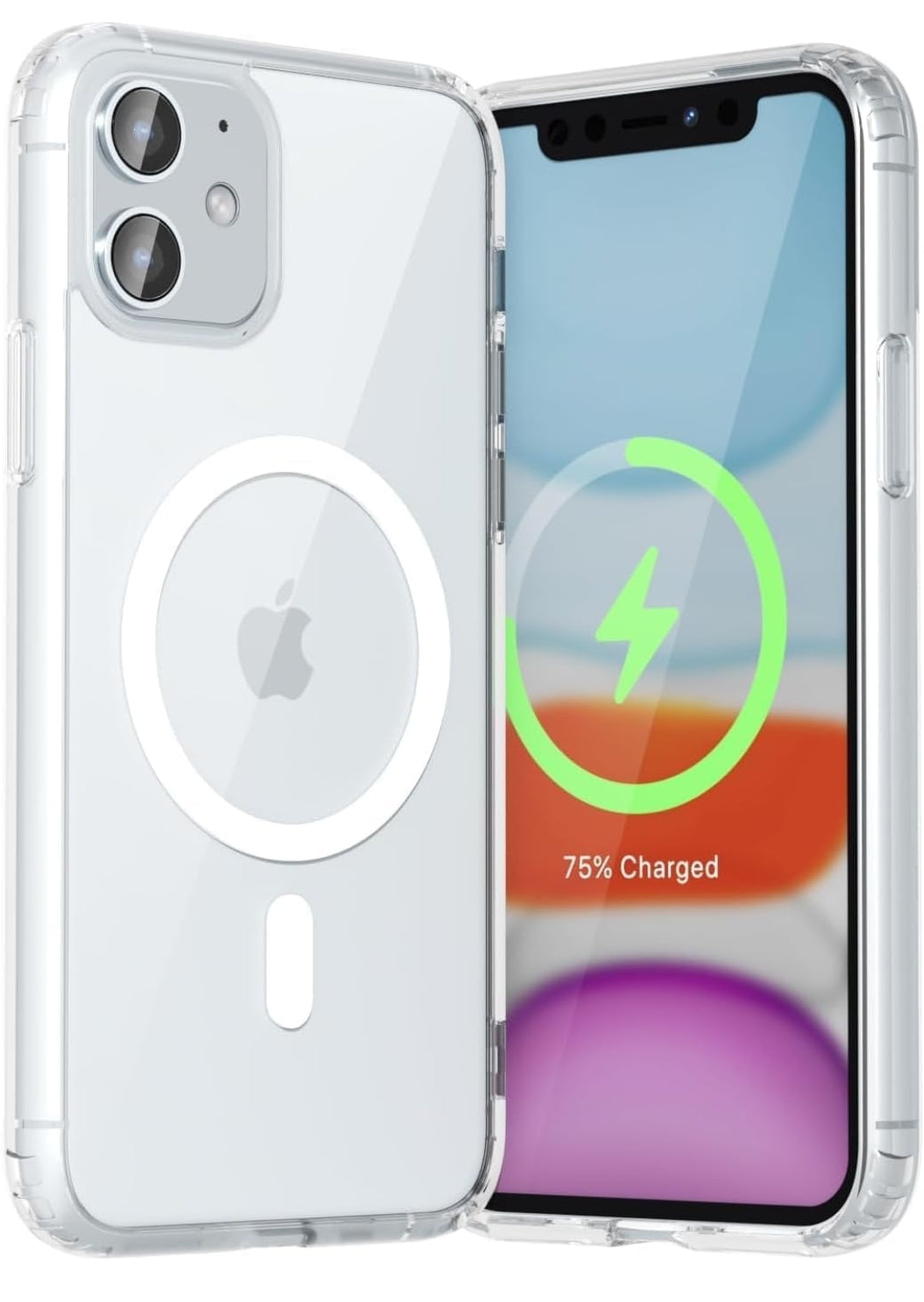 Ultra-Hybrid Back Cover Case for iPhone 12/12 Pro Compatible with Wireless Charging | 360¡ Protection | Crystal Clear Hard Back Cover Case for iPhone 12/12 Pro (White Magsafe)