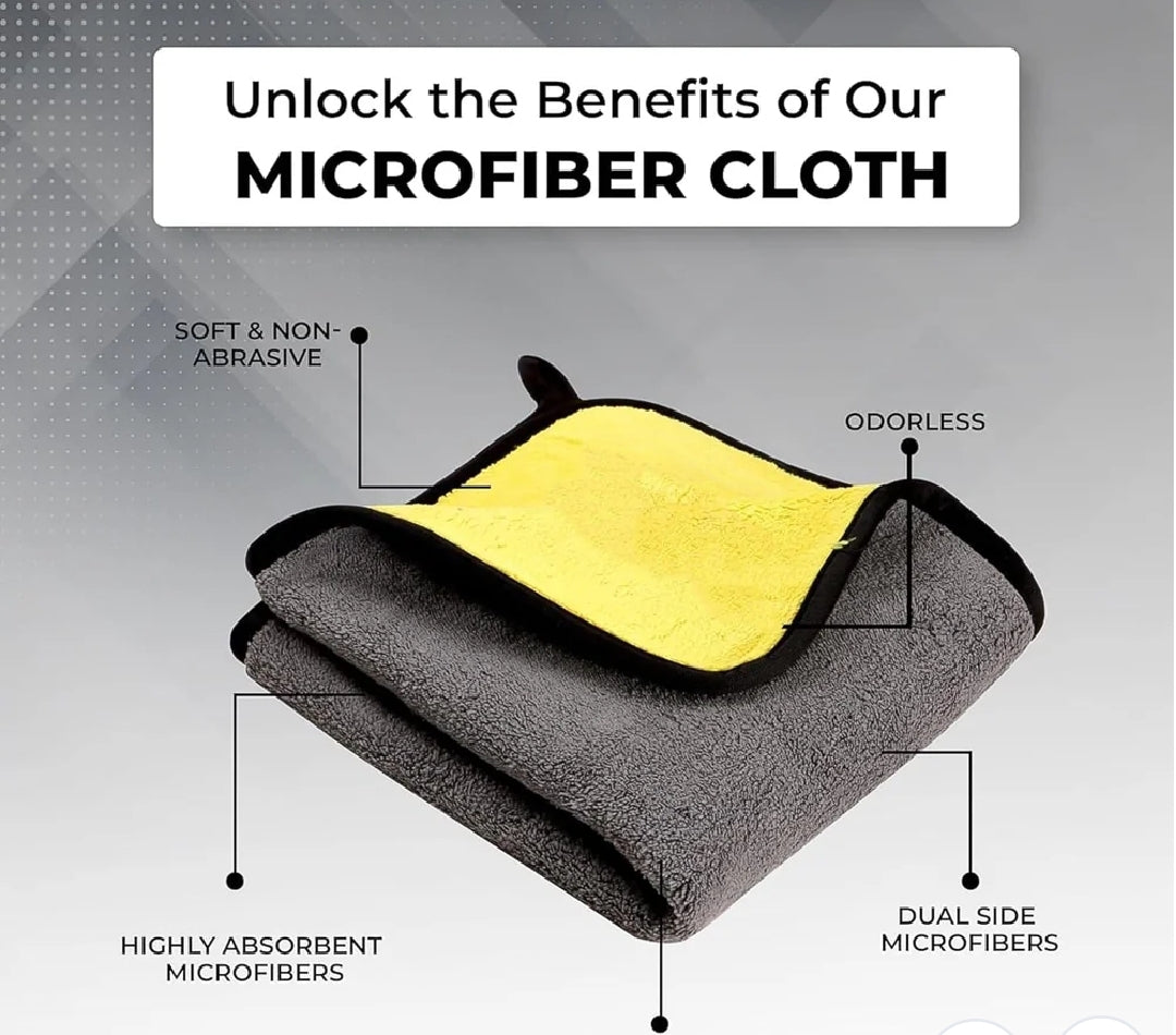 Microfiber Cleaning Cloth Car Vehicle

washing Cloth Daily Kitchen Cleaning Towel Lint-free GSM 600 Pack 4