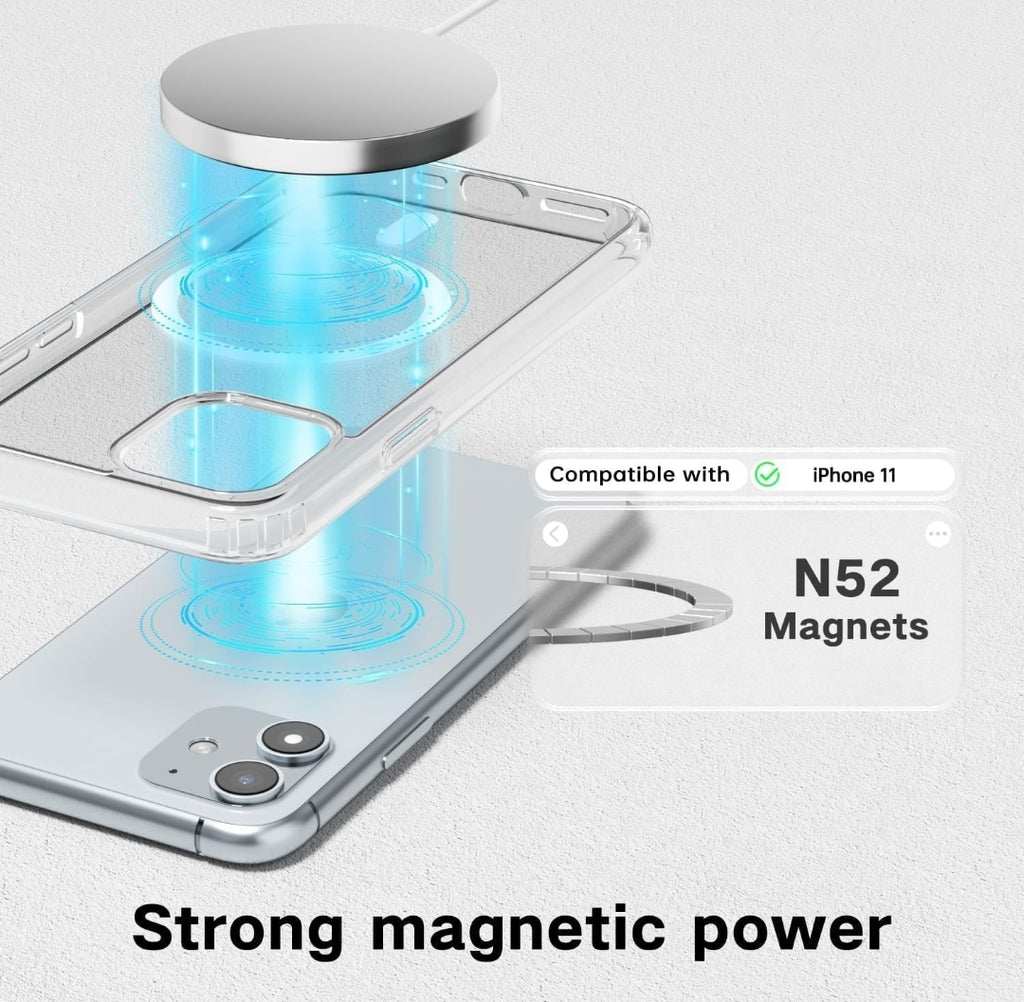 Ultra-Hybrid Back Cover Case for iPhone 12/12 Pro Compatible with Wireless Charging | 360¡ Protection | Crystal Clear Hard Back Cover Case for iPhone 12/12 Pro (White Magsafe)