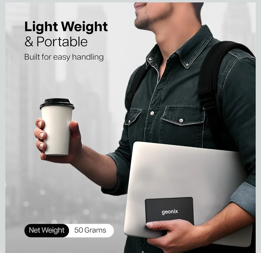 GEONIX 2.5 Inch SSD Enclosure | Tool Free Installation | Supports Upto 6TB Storage | USB Cable | Compatible with Laptop, PC (Black)