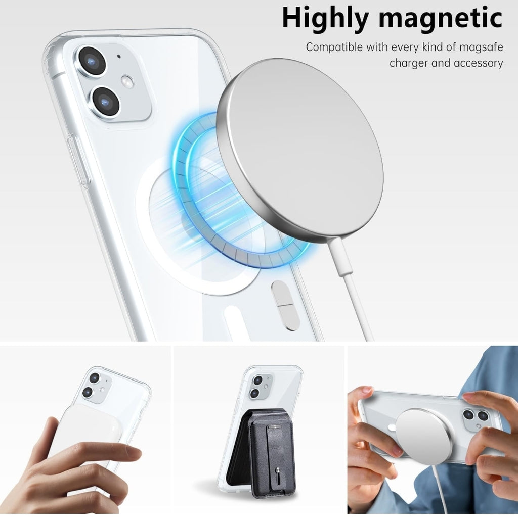 Ultra-Hybrid Back Cover Case for iPhone 12/12 Pro Compatible with Wireless Charging | 360¡ Protection | Crystal Clear Hard Back Cover Case for iPhone 12/12 Pro (White Magsafe)