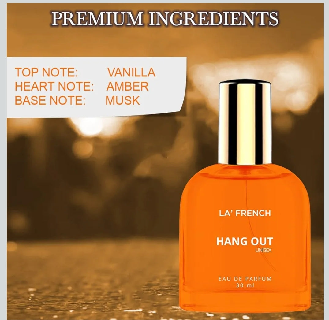La French Hang Out Perfume for Men and Women, Long-Lasting Luxury Fragrance, Ideal Birthday Gift For Men and Women, Best Unisex Perfume with All-Day Scent, luxury perfume for Men (30ML)