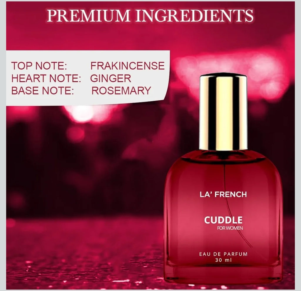 La French Cuddle Perfume Scent For Women 30 ml | Premium Luxury | Long Lasting | Eau De Parfum | Signature Scent | Date night fragrance | Ideal gift for Women