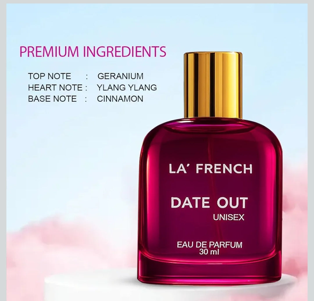La French Date Out Perfume for Men and Women, Long-Lasting Luxury Fragrance, Ideal Birthday Gift For Men and Women, Best Unisex Perfume with All-Day Scent, luxury perfume for Men (30ML)